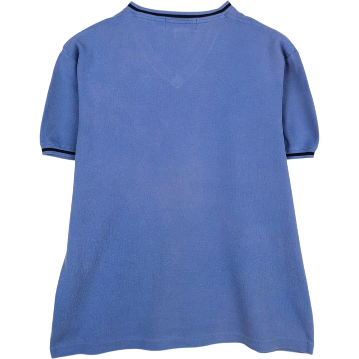 Ralph Lauren POLO by Ralph Lauren V-neck short-sleeved T-shirt with a single logo, men's size M (approx.) cotton blue type Vintage Second Hand