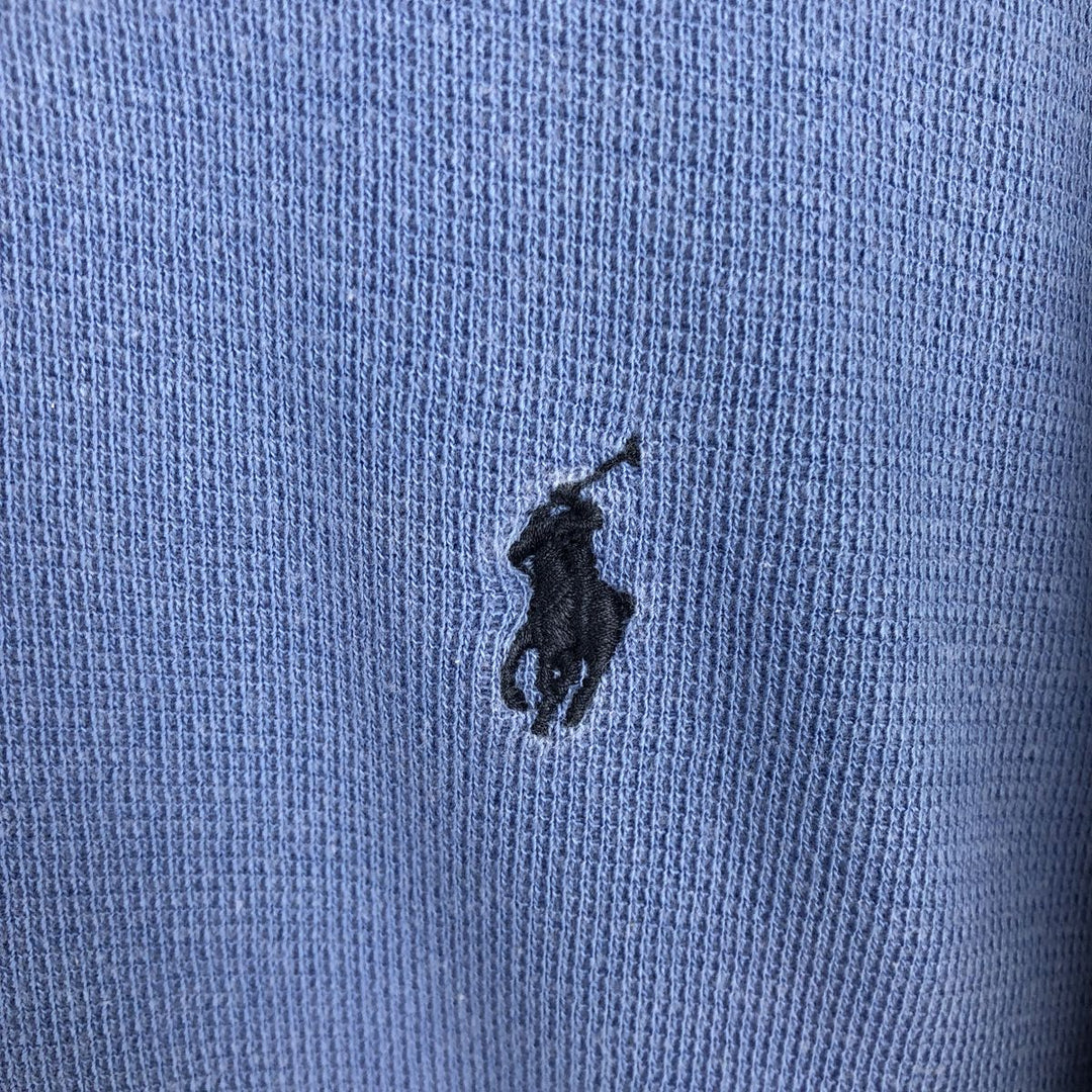 Ralph Lauren POLO by Ralph Lauren V-neck short-sleeved T-shirt with a single logo, men's size M (approx.) cotton blue type Vintage Second Hand