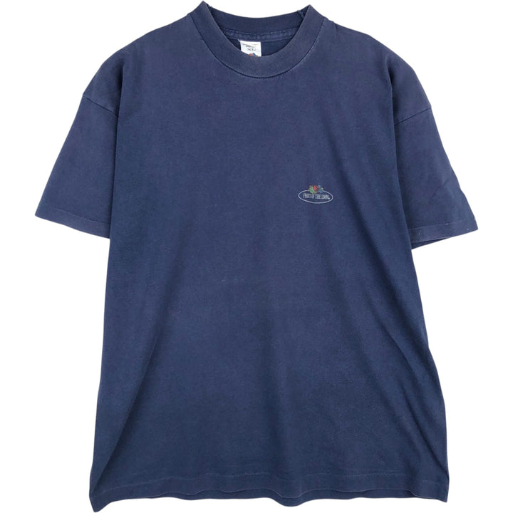90'S Fruit of the Loom Short-Sleeve Printed T-Shirt, Men's Size XL (Equivalent), Vintage cotton navy blue type Vintage Second Hand
