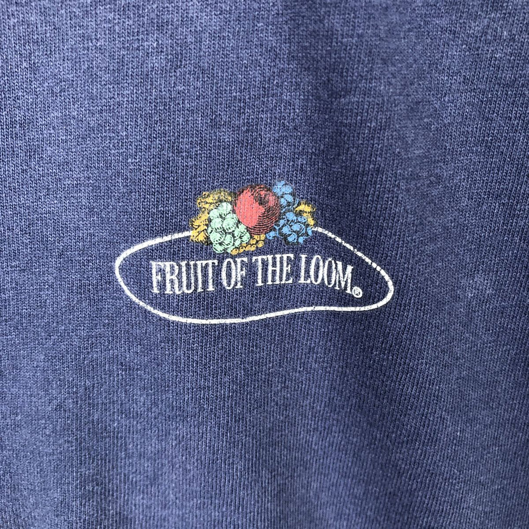 90'S Fruit of the Loom Short-Sleeve Printed T-Shirt, Men's Size XL (Equivalent), Vintage cotton navy blue type Vintage Second Hand
