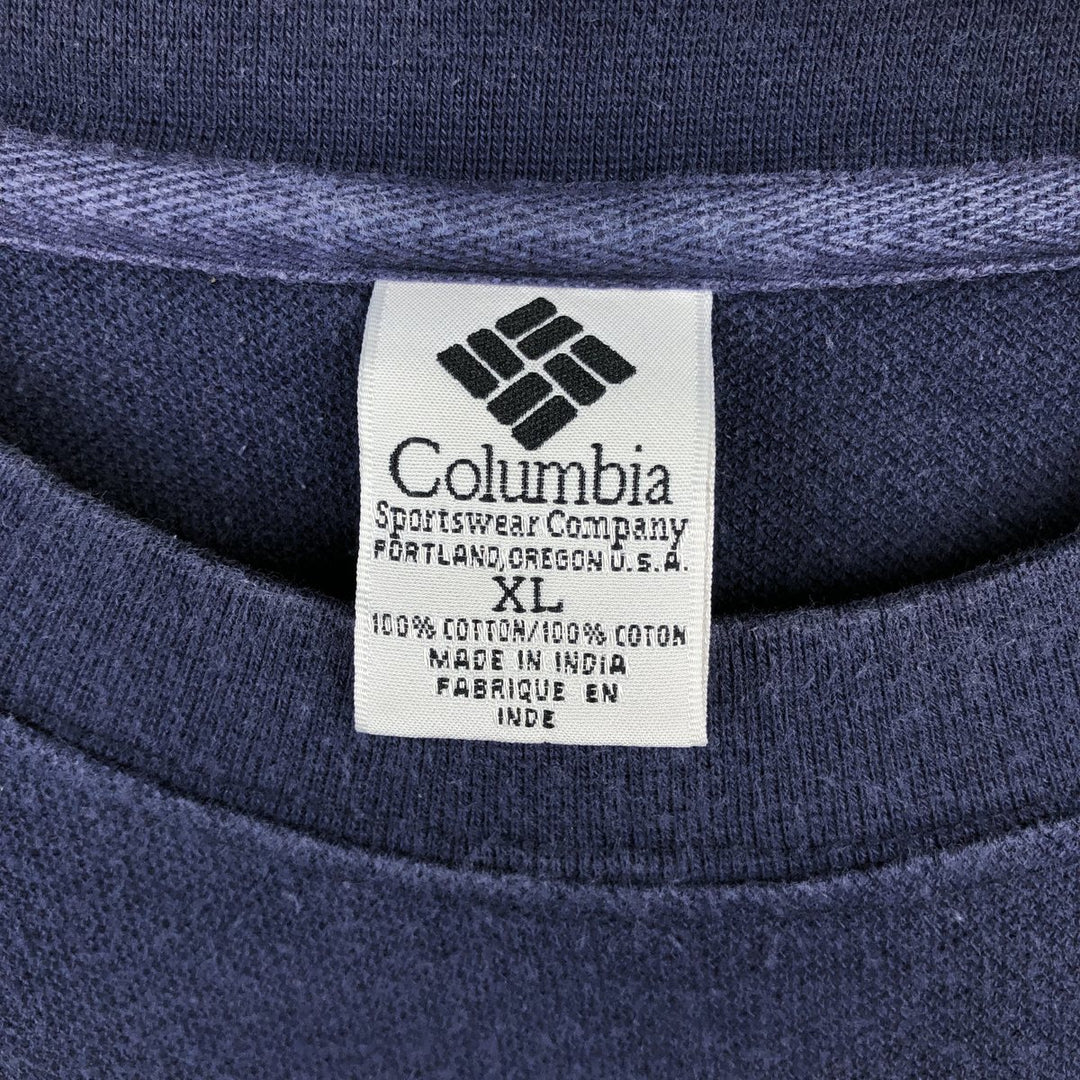 90'S Columbia Short-Sleeve Pocket T-Shirt, Men's Size XL (Equivalent), Vintage cotton navy blue type Vintage Second Hand