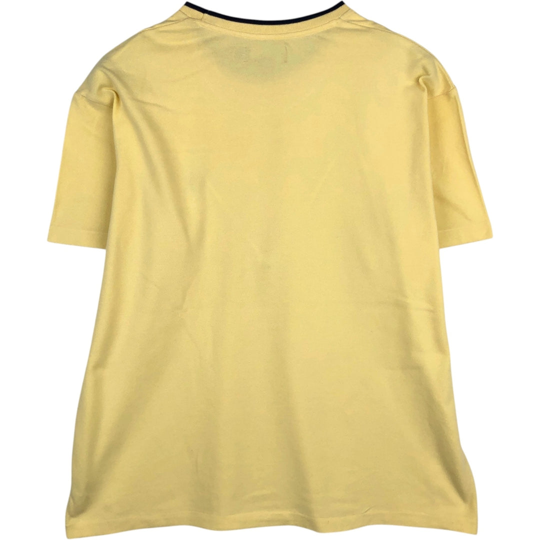 Ralph Lauren POLO by Ralph Lauren Short-Sleeve T-Shirt with One-Point Logo, Men's Size XL (approx.) cotton yellow type Vintage Second Hand