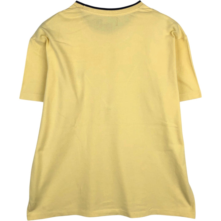 Ralph Lauren POLO by Ralph Lauren Short-Sleeve T-Shirt with One-Point Logo, Men's Size XL (approx.) cotton yellow type Vintage Second Hand