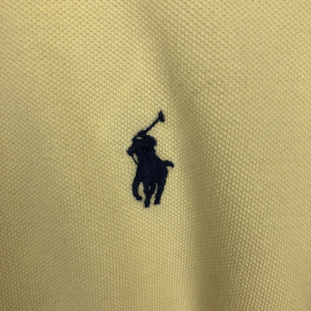Ralph Lauren POLO by Ralph Lauren Short-Sleeve T-Shirt with One-Point Logo, Men's Size XL (approx.) cotton yellow type Vintage Second Hand