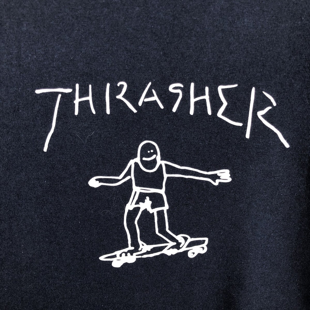 Thrasher THRASHER Short-Sleeve Printed T-Shirt, Men's Size M (approx.) cotton navy blue type Vintage Second Hand