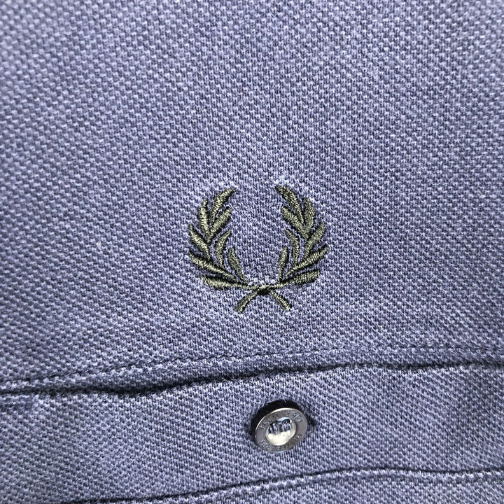 Fred Perry short-sleeved T-shirt with a single logo, men's size L (approx.) cotton navy blue type Vintage Second Hand