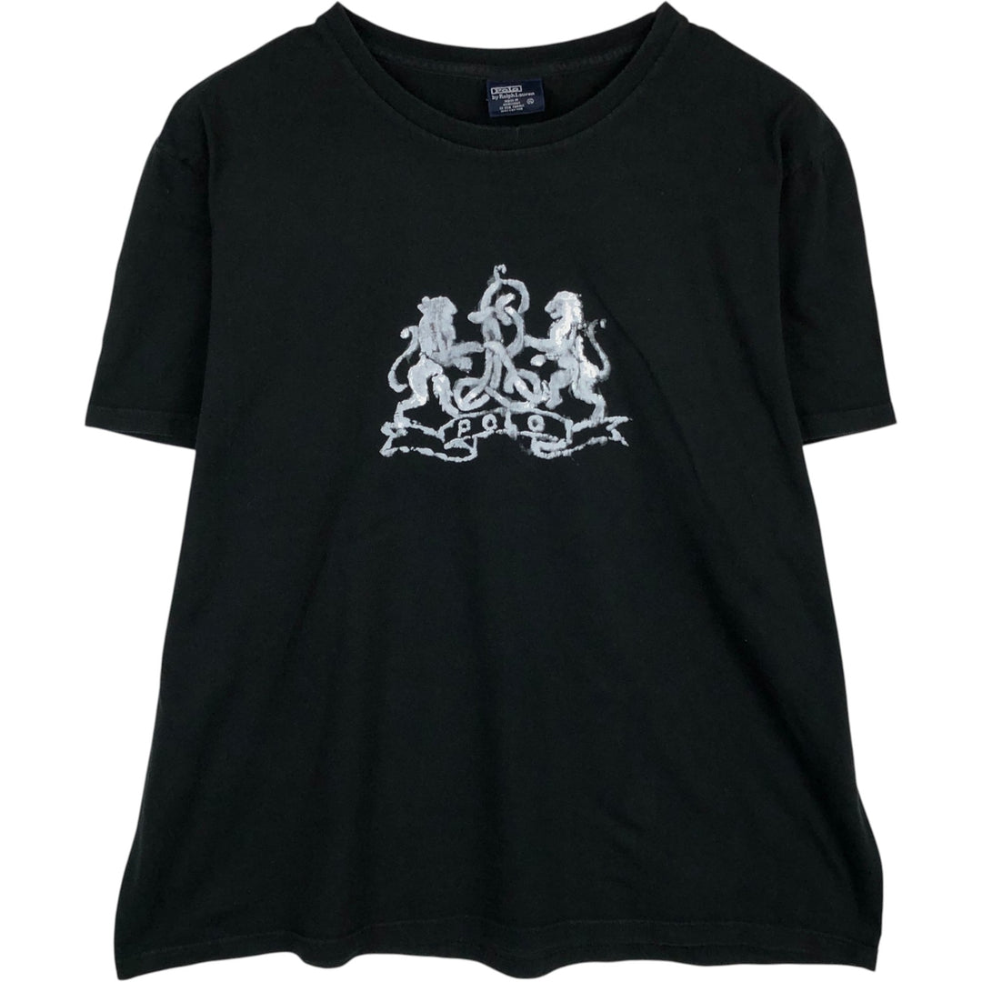 Ralph Lauren POLO by Ralph Lauren short-sleeved printed T-shirt, men's size XL cotton black type Vintage Second Hand