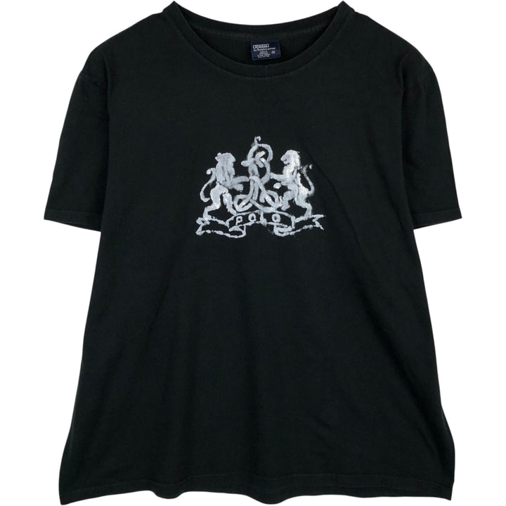Ralph Lauren POLO by Ralph Lauren short-sleeved printed T-shirt, men's size XL cotton black type Vintage Second Hand