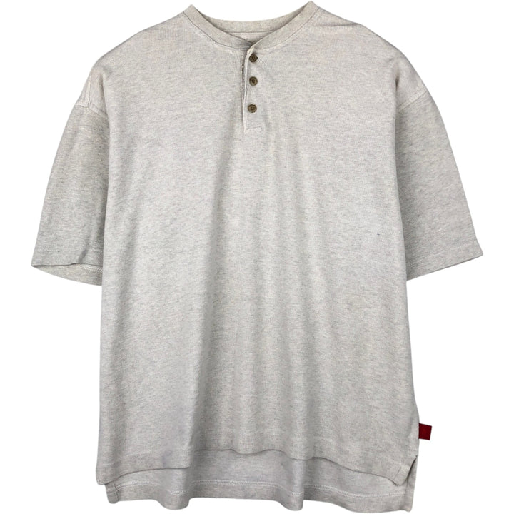 Levi's Henley Neck Thermal Short-Sleeve T-Shirt, Men's Size XL (approx.) cotton gray type Vintage Second Hand