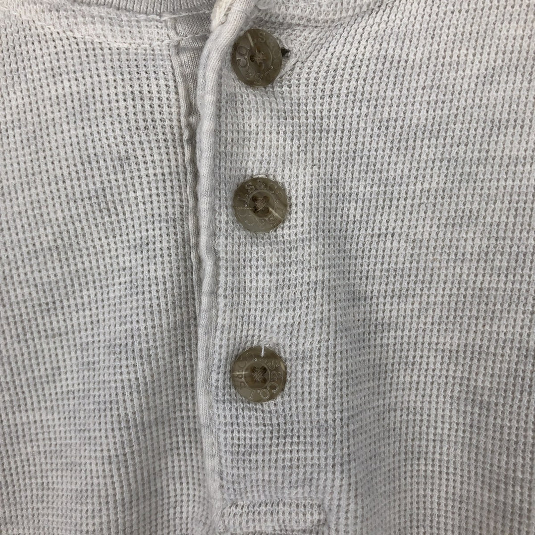 Levi's Henley Neck Thermal Short-Sleeve T-Shirt, Men's Size XL (approx.) cotton gray type Vintage Second Hand