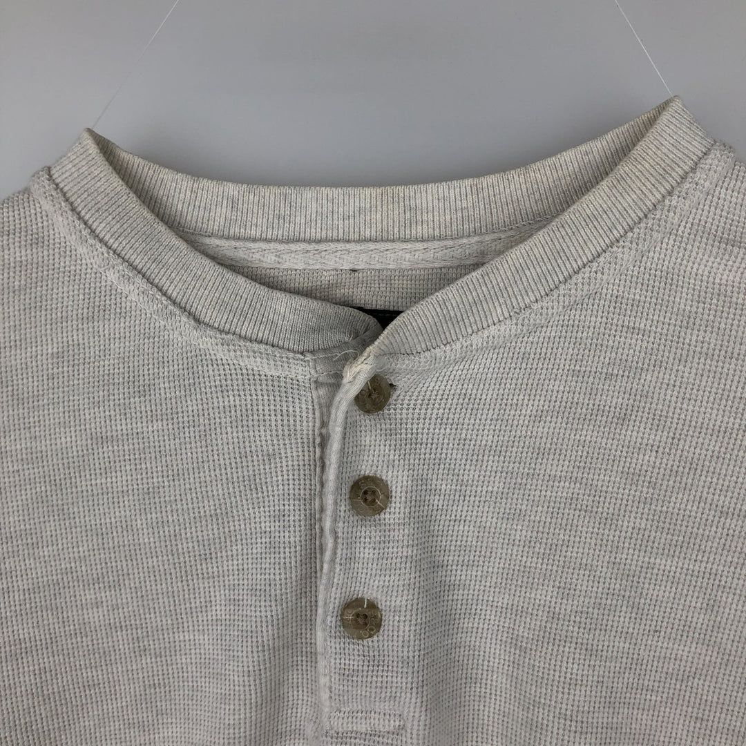Levi's Henley Neck Thermal Short-Sleeve T-Shirt, Men's Size XL (approx.) cotton gray type Vintage Second Hand