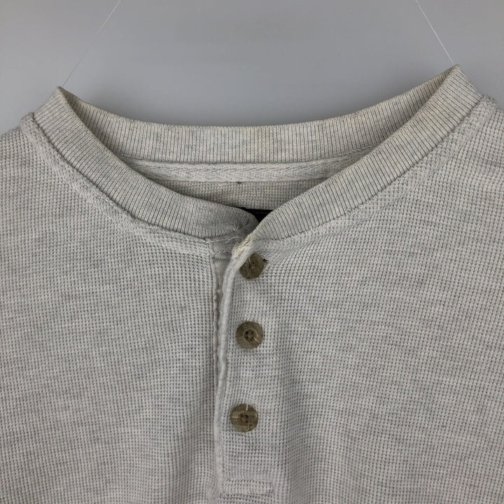 Levi's Henley Neck Thermal Short-Sleeve T-Shirt, Men's Size XL (approx.) cotton gray type Vintage Second Hand