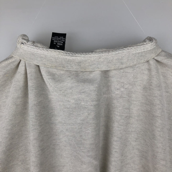 Levi's Henley Neck Thermal Short-Sleeve T-Shirt, Men's Size XL (approx.) cotton gray type Vintage Second Hand