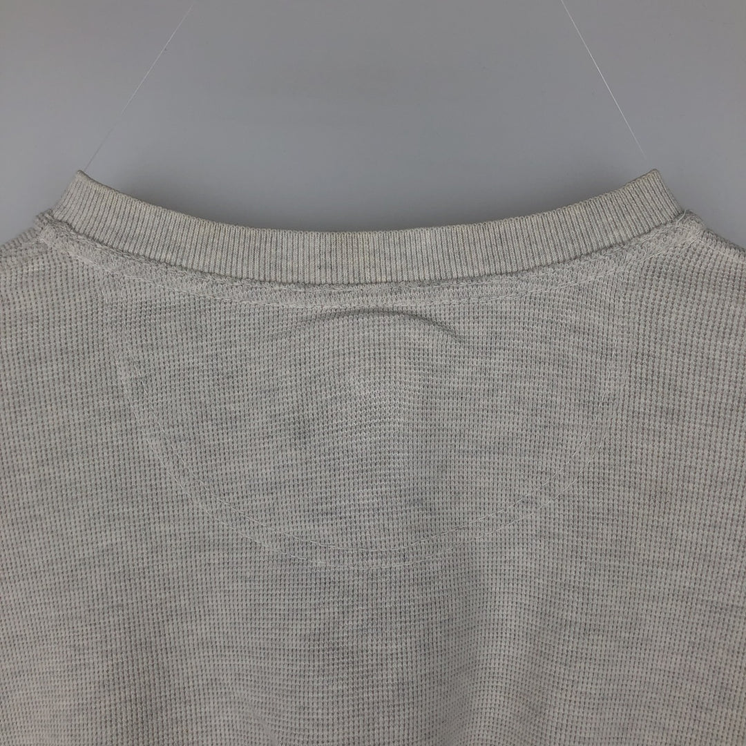 Levi's Henley Neck Thermal Short-Sleeve T-Shirt, Men's Size XL (approx.) cotton gray type Vintage Second Hand
