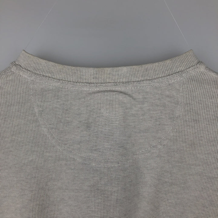 Levi's Henley Neck Thermal Short-Sleeve T-Shirt, Men's Size XL (approx.) cotton gray type Vintage Second Hand
