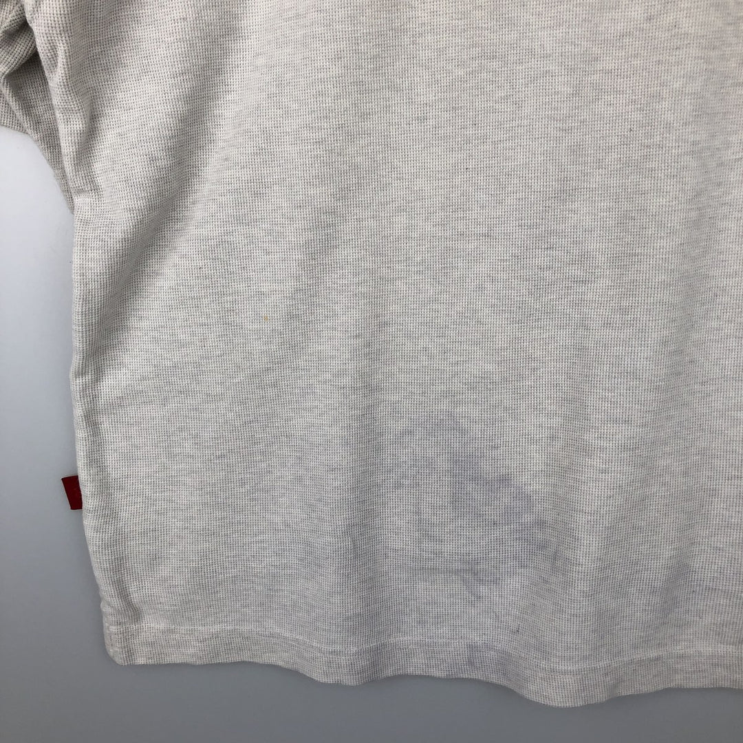 Levi's Henley Neck Thermal Short-Sleeve T-Shirt, Men's Size XL (approx.) cotton gray type Vintage Second Hand