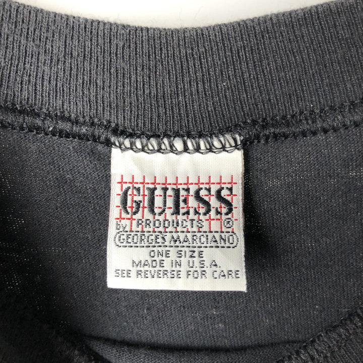 90'S Guess short sleeve printed T-shirt made in USA, men's XL size, vintage cotton black type Vintage Second Hand