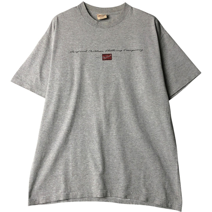 90'S Woolrich Short-Sleeve Printed T-Shirt, Made in USA, Men's Size L (Equivalent), Vintage cotton gray type Vintage Second Hand