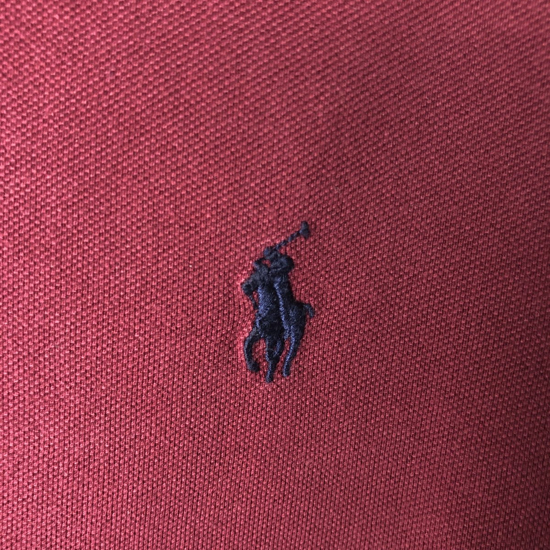 Ralph Lauren POLO RALPH LAUREN Pique short sleeve one point logo T-shirt Men's M size cotton Red type red-purple Vintage Second Hand