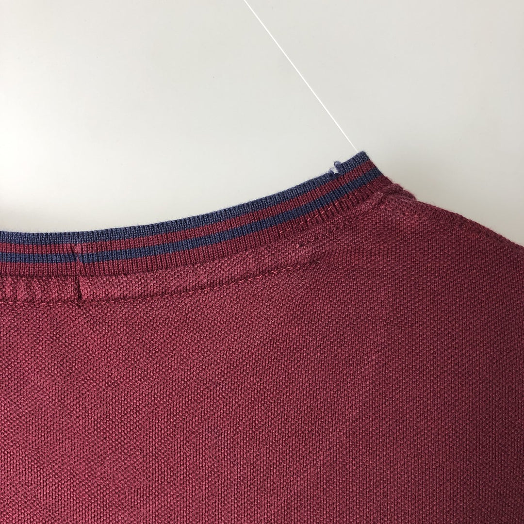 Ralph Lauren POLO RALPH LAUREN Pique short sleeve one point logo T-shirt Men's M size cotton Red type red-purple Vintage Second Hand