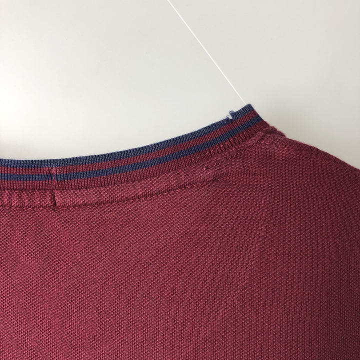 Ralph Lauren POLO RALPH LAUREN Pique short sleeve one point logo T-shirt Men's M size cotton Red type red-purple Vintage Second Hand