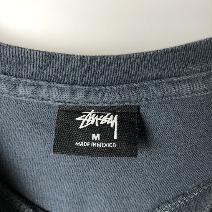 STUSSY surf skate T-shirt, size M for men cotton blue type Vintage Second Hand