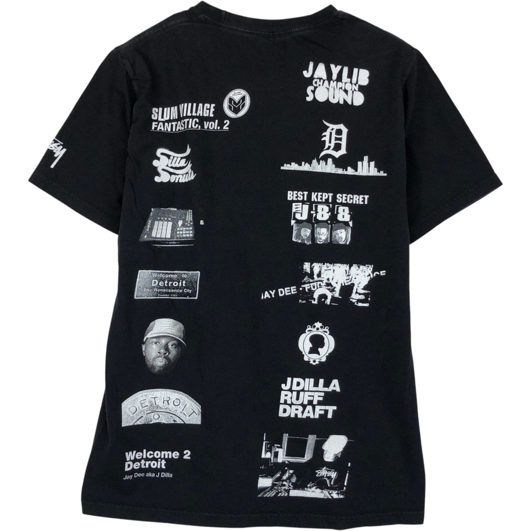 STUSSY surf skate T-shirt, size S for men cotton black type Vintage Second Hand
