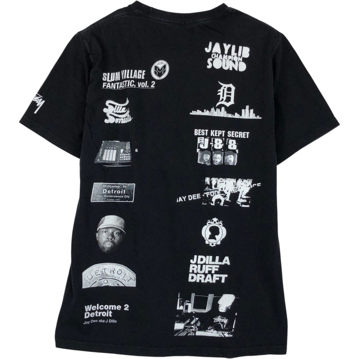 STUSSY surf skate T-shirt, size S for men cotton black type Vintage Second Hand
