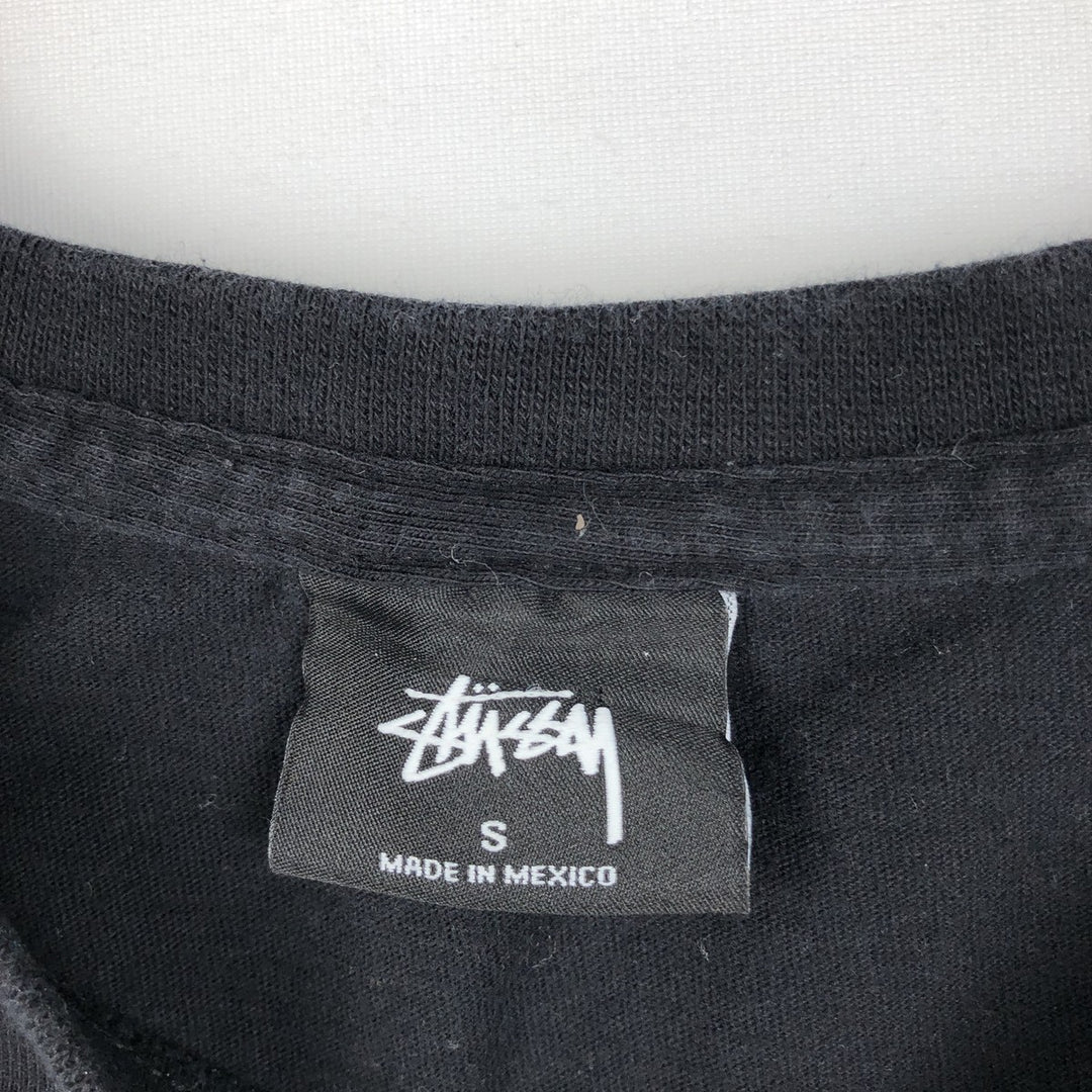 STUSSY surf skate T-shirt, size S for men cotton black type Vintage Second Hand