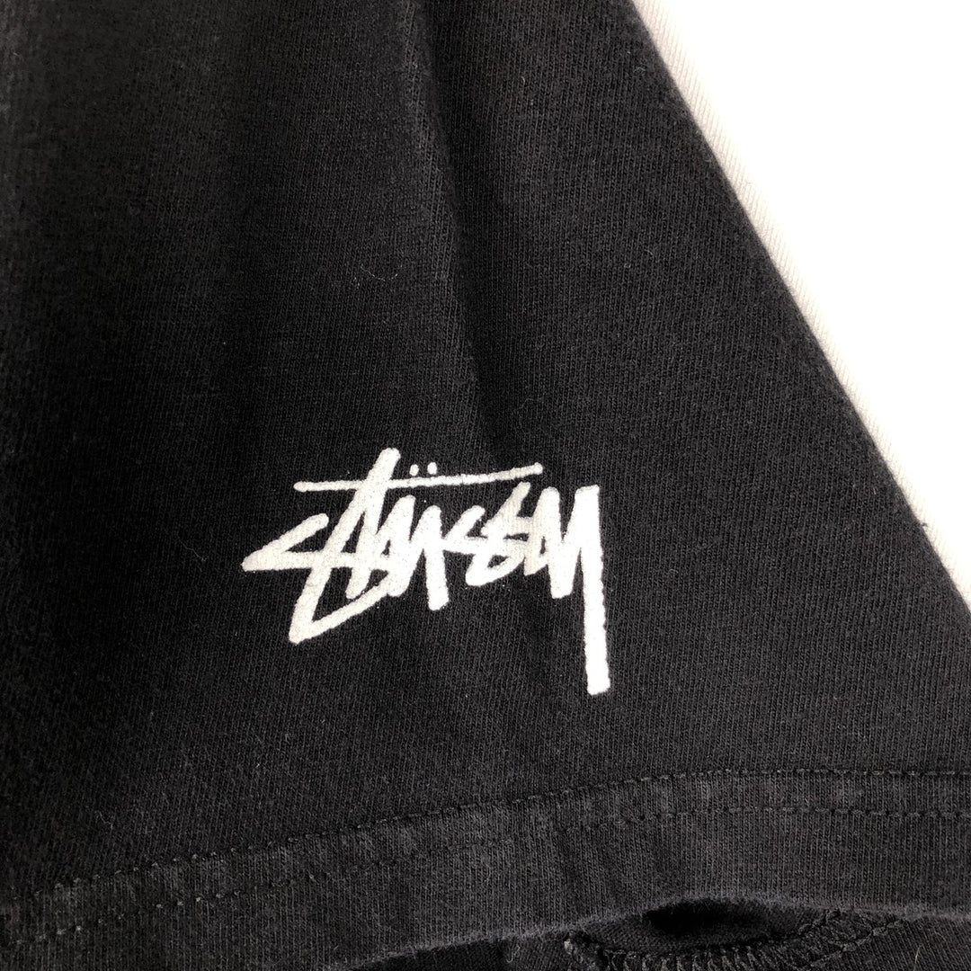 STUSSY surf skate T-shirt, size S for men cotton black type Vintage Second Hand
