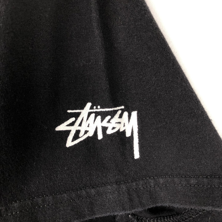 STUSSY surf skate T-shirt, size S for men cotton black type Vintage Second Hand