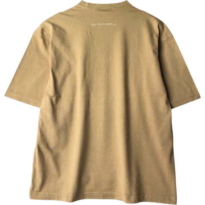 Oakley Short-Sleeve Logo T-Shirt, Made in USA, Men's Size M (approx.) cotton beige type brown Vintage Second Hand