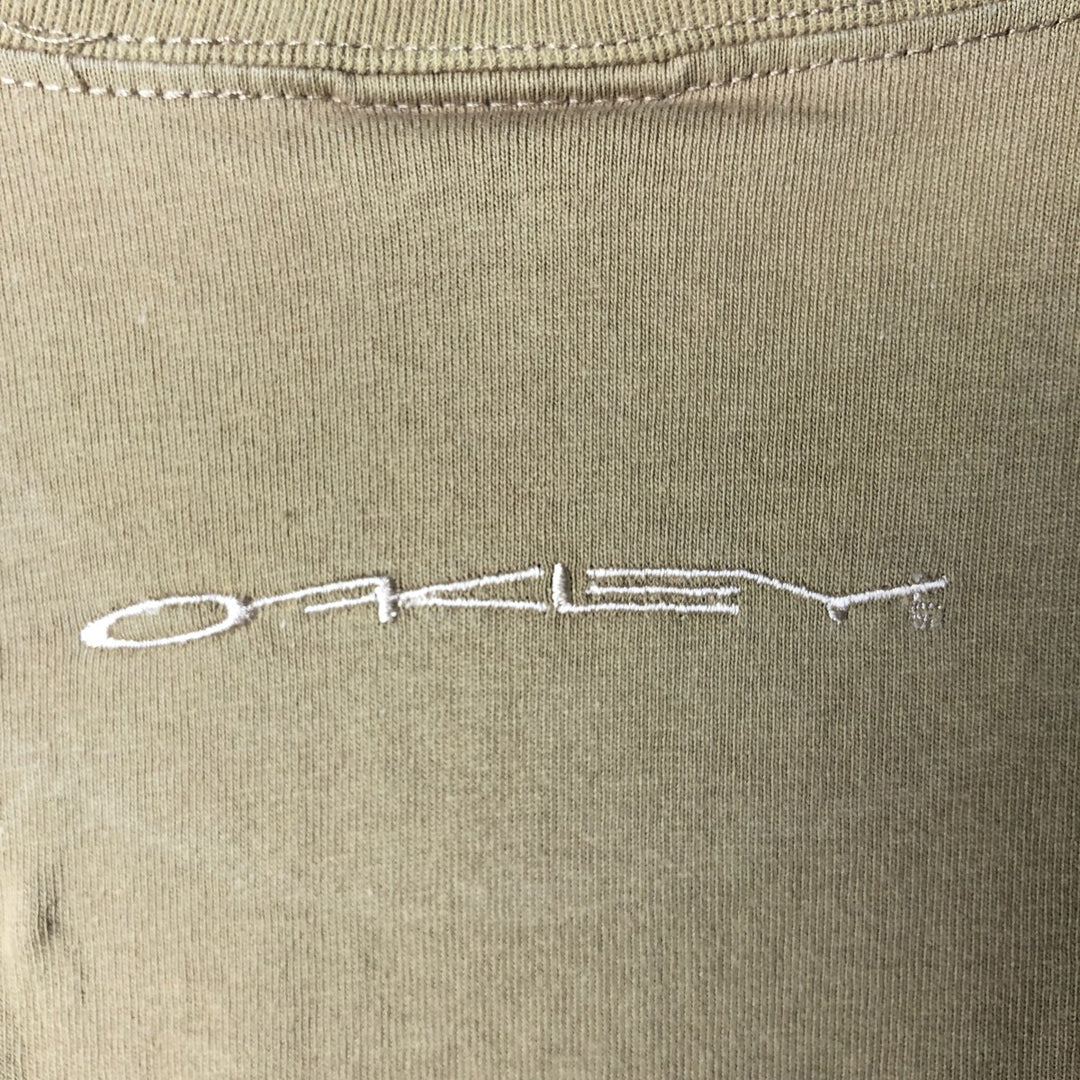 Oakley Short-Sleeve Logo T-Shirt, Made in USA, Men's Size M (approx.) cotton beige type brown Vintage Second Hand