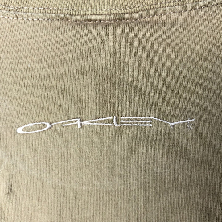Oakley Short-Sleeve Logo T-Shirt, Made in USA, Men's Size M (approx.) cotton beige type brown Vintage Second Hand