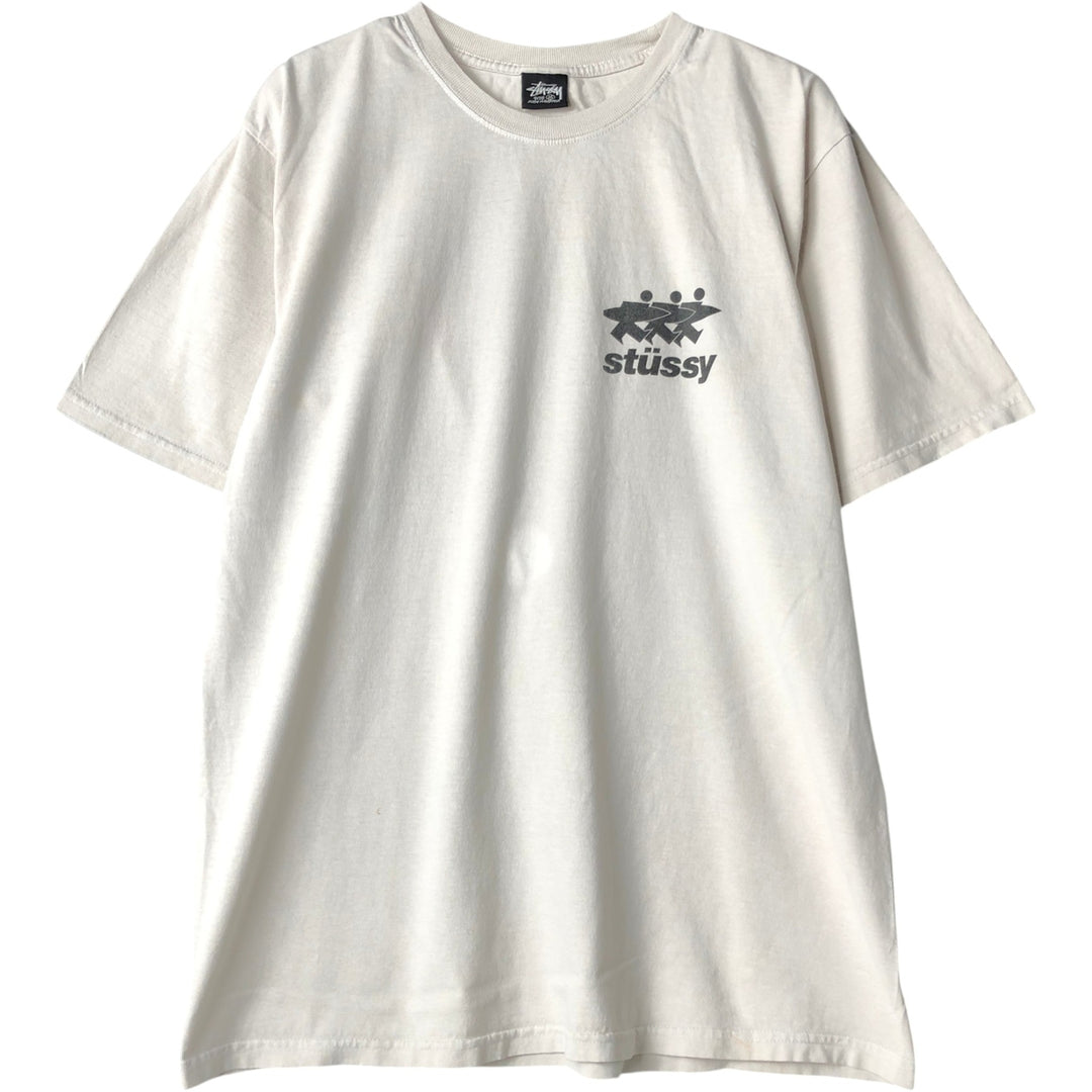 STUSSY surf skate T-shirt, size M for men cotton white type Vintage Second Hand