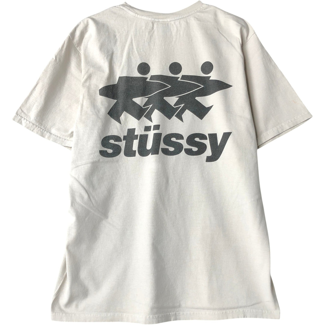 STUSSY surf skate T-shirt, size M for men cotton white type Vintage Second Hand