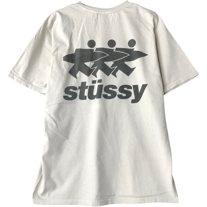 STUSSY surf skate T-shirt, size M for men cotton white type Vintage Second Hand