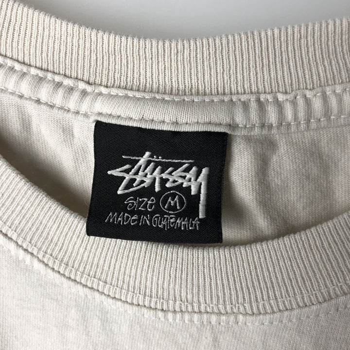 STUSSY surf skate T-shirt, size M for men cotton white type Vintage Second Hand