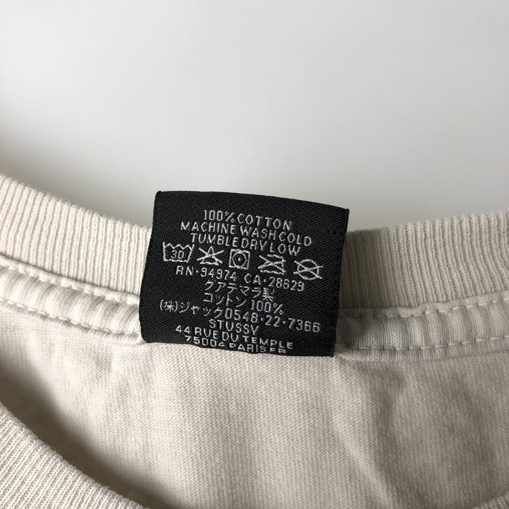 STUSSY surf skate T-shirt, size M for men cotton white type Vintage Second Hand