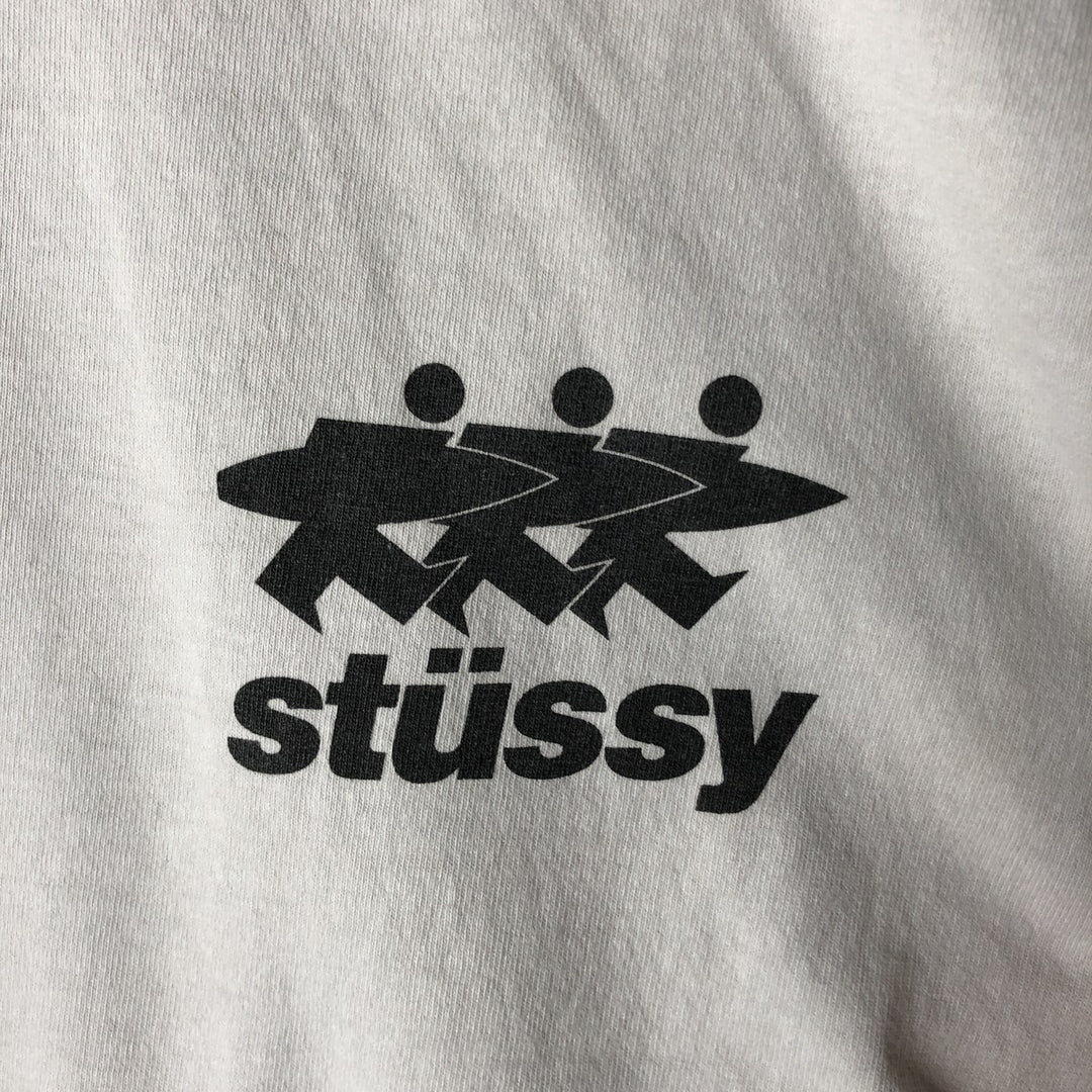 STUSSY surf skate T-shirt, size M for men cotton white type Vintage Second Hand