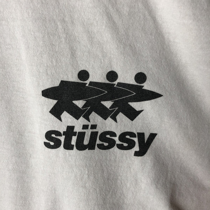 STUSSY surf skate T-shirt, size M for men cotton white type Vintage Second Hand