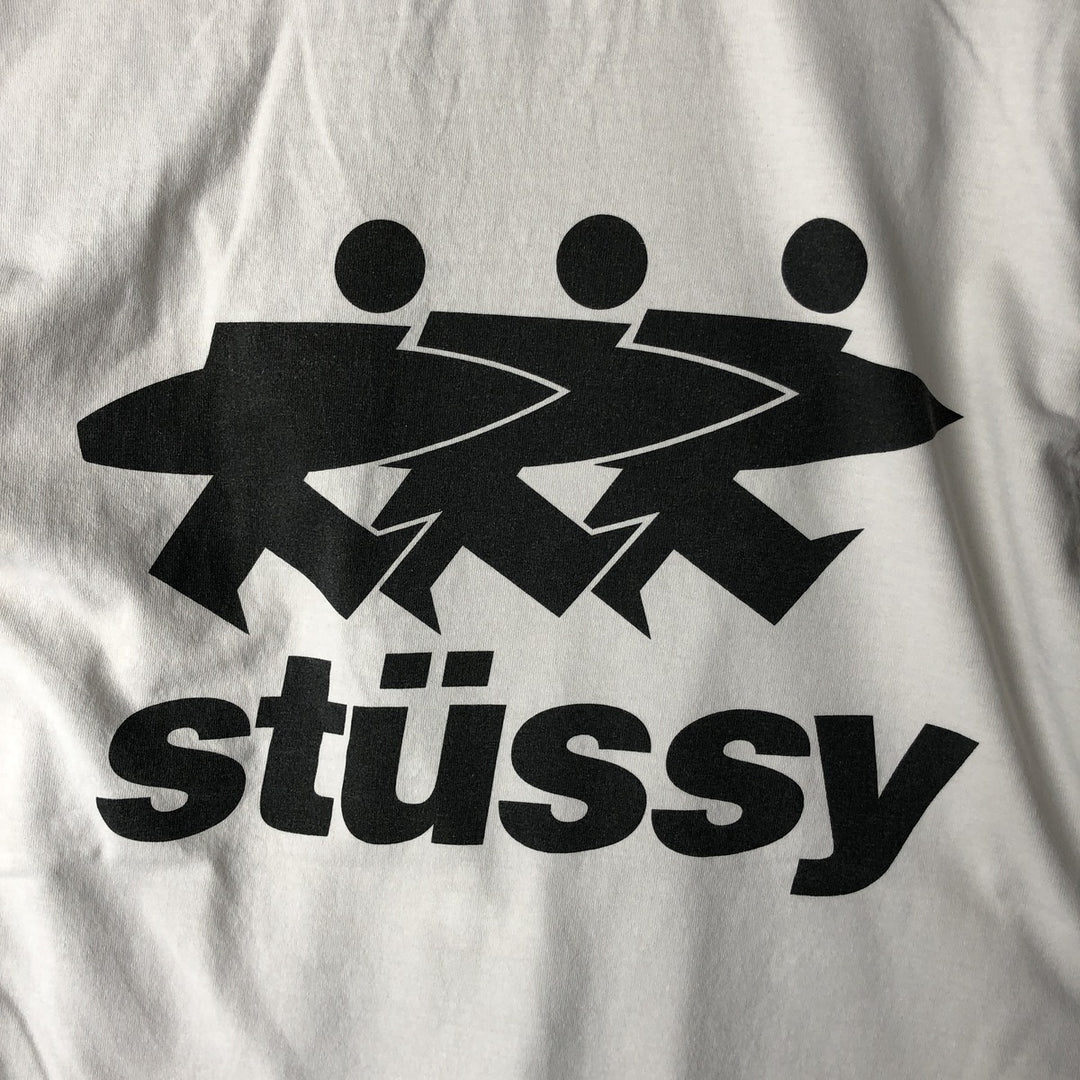 STUSSY surf skate T-shirt, size M for men cotton white type Vintage Second Hand
