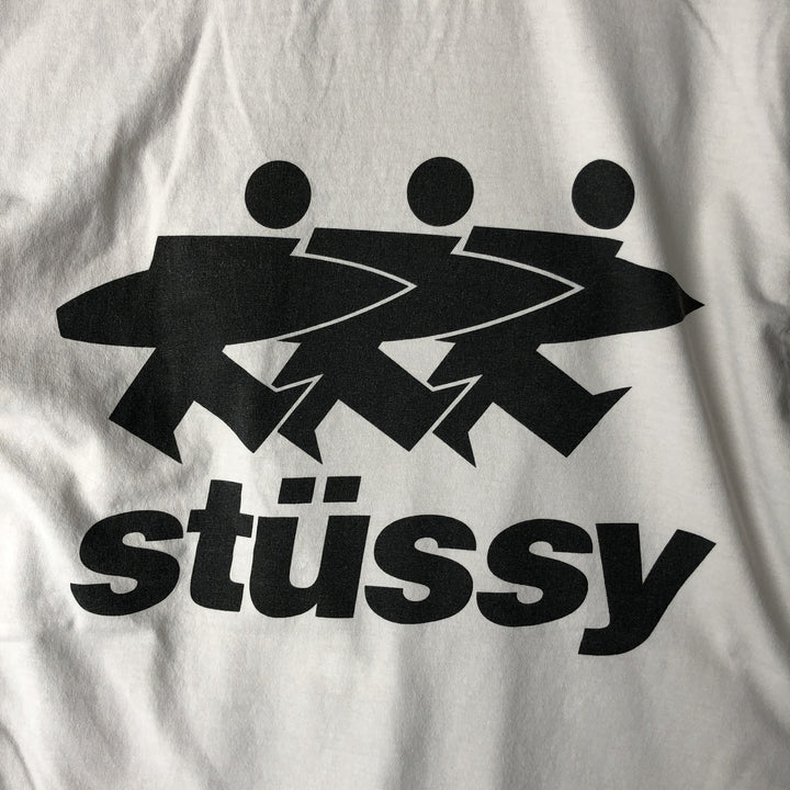 STUSSY surf skate T-shirt, size M for men cotton white type Vintage Second Hand