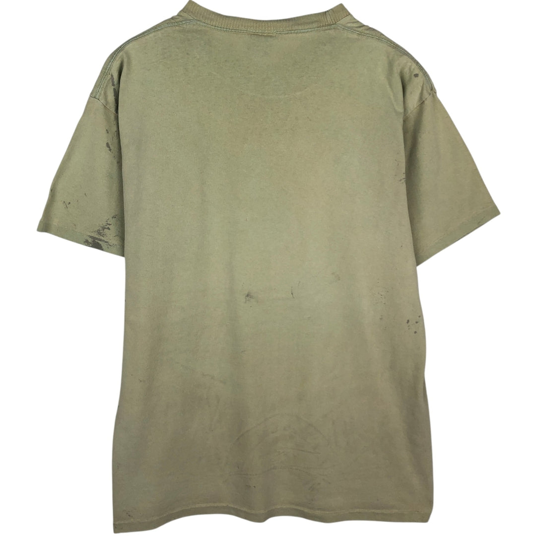 90'S FIELD and STREAM HEAVYWEIGHT Fish Print Animal T-Shirt, Made in USA, Men's Size L (Equivalent), Vintage cotton Khaki type Vintage Second Hand