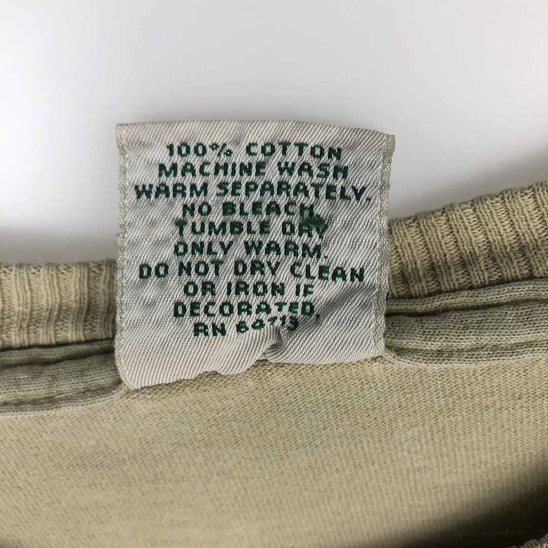 90'S FIELD and STREAM HEAVYWEIGHT Fish Print Animal T-Shirt, Made in USA, Men's Size L (Equivalent), Vintage cotton Khaki type Vintage Second Hand