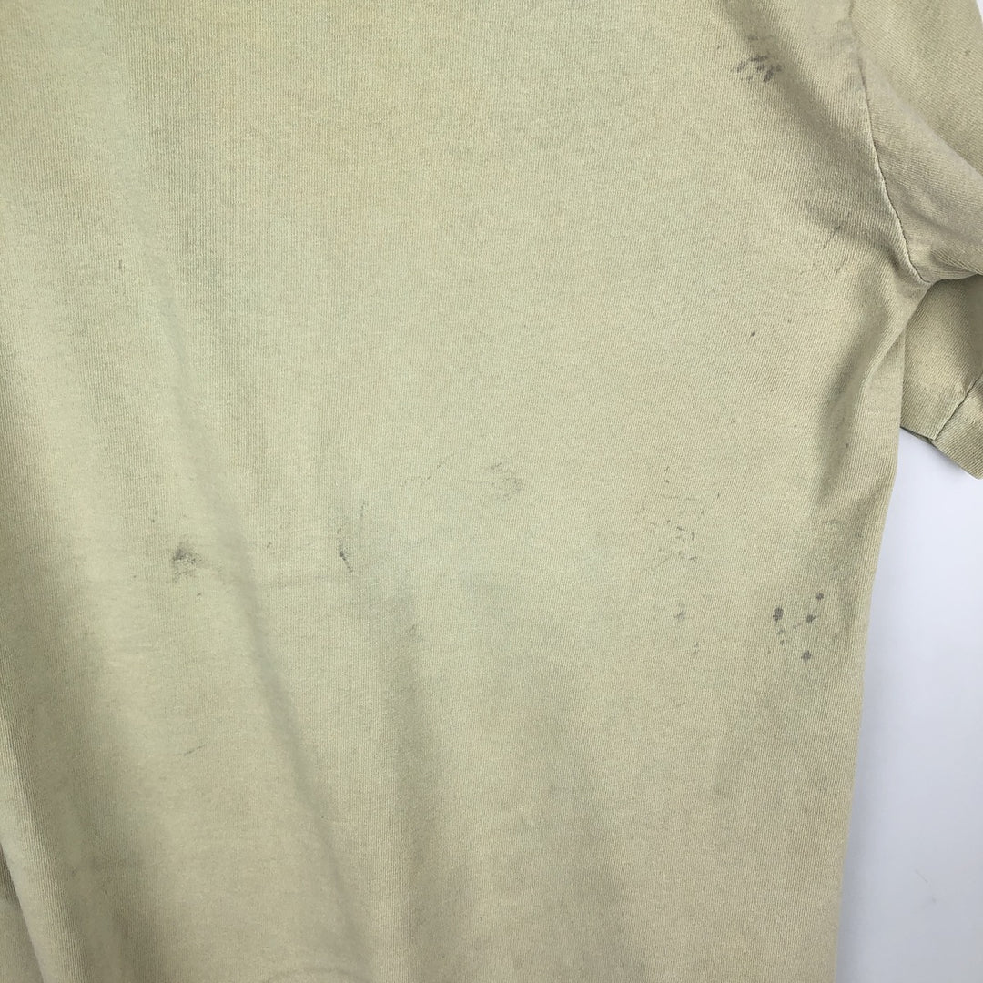 90'S FIELD and STREAM HEAVYWEIGHT Fish Print Animal T-Shirt, Made in USA, Men's Size L (Equivalent), Vintage cotton Khaki type Vintage Second Hand
