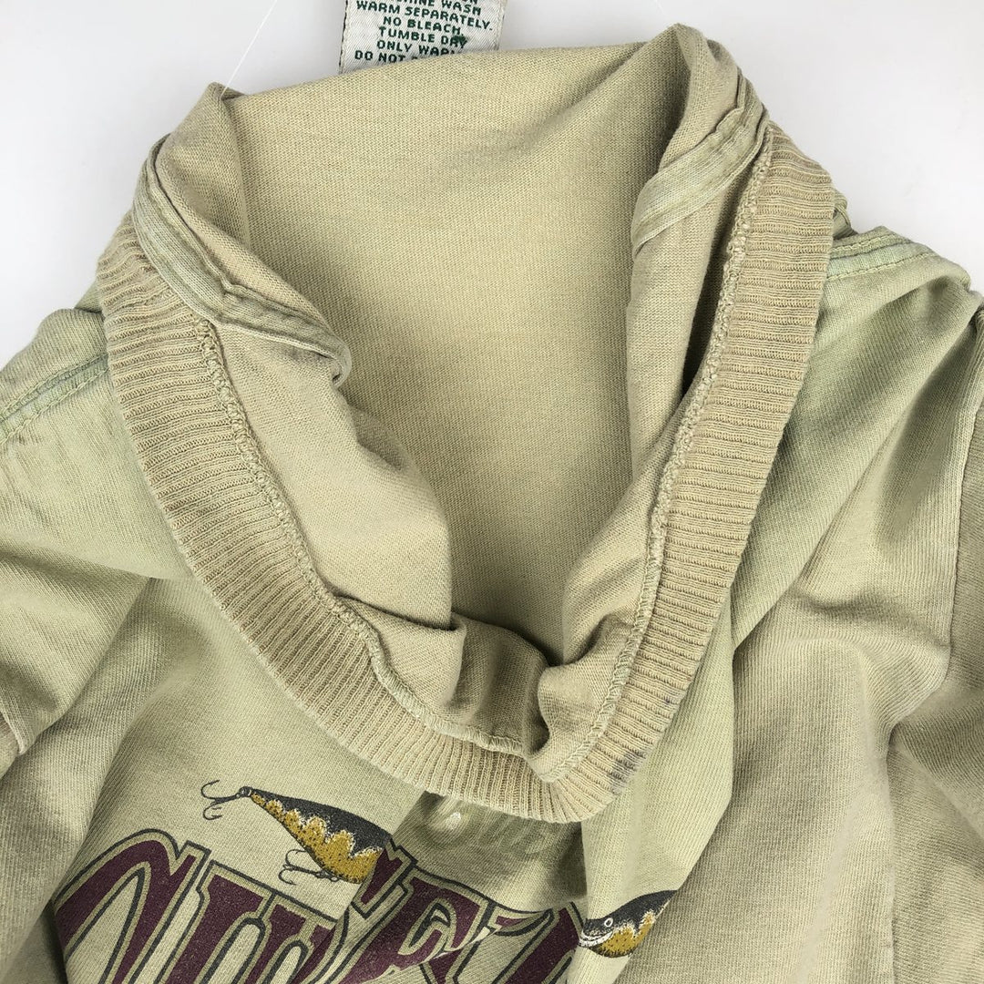90'S FIELD and STREAM HEAVYWEIGHT Fish Print Animal T-Shirt, Made in USA, Men's Size L (Equivalent), Vintage cotton Khaki type Vintage Second Hand
