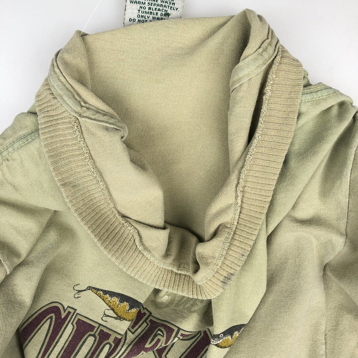 90'S FIELD and STREAM HEAVYWEIGHT Fish Print Animal T-Shirt, Made in USA, Men's Size L (Equivalent), Vintage cotton Khaki type Vintage Second Hand