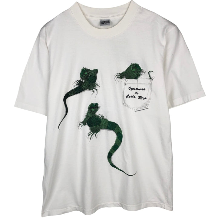 90'S J and B Ecological Animal T-shirt, Men's Size L (approx.), Vintage cotton white type Vintage Second Hand