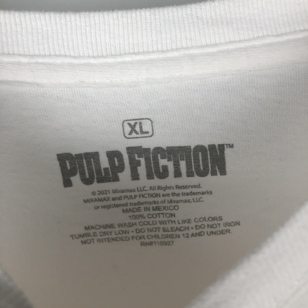 PULP FICTION Pulp Fiction Movie T-shirt Men's XL size cotton white type Vintage Second Hand
